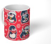 Mok - Koffiemok - Kerstmis - Sneeuwvlok - Pinguïn - Patronen - Mokken - 350 ML - Beker - Koffiemokken - Theemok