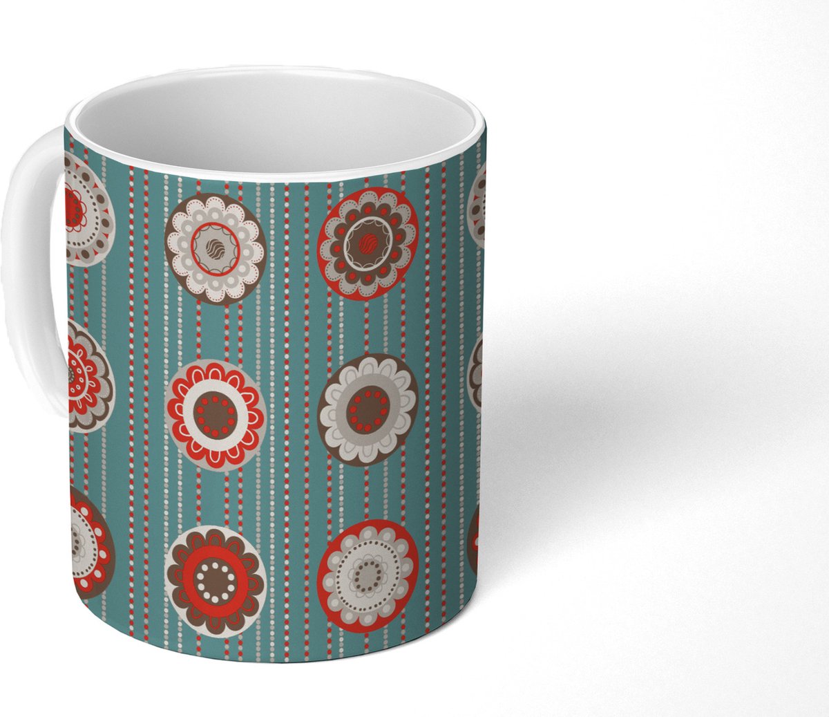 Mok - Koffiemok - Bohemian - Bloemen - Vintage - Design - Mokken - 350 ML - Beker - Koffiemokken - Theemok