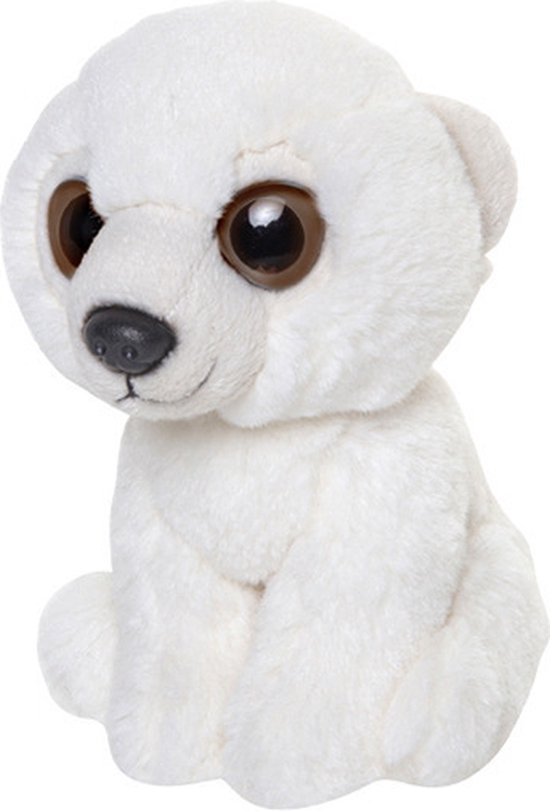 Nature planet pluche knuffel ijsbeer - wit - 16 cm - pooldieren | Fun en Feest