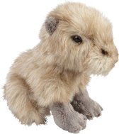 Pluche beige zittende capibara/waterzwijn knuffel 18 cm - Capibaras knaagdieren knuffels - Speelgoed voor kinderen