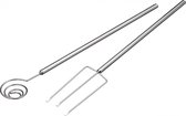 chocolade fonduebestek 20 cm RVS zilver 2-delig