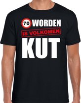 Verjaardag t-shirt 70 jaar - zeventig worden is volkomen kut - zwart - heren - zeventig jaar cadeau shirt XXL
