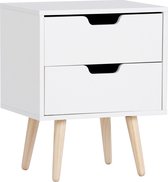 Merax Nachtkastje met 2 lades - Hout - Wit
