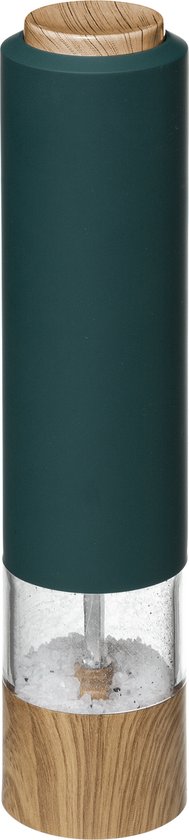 Elektrische pepermolen kunststof groen 22 cm - Pepermaler - Kruiden en specerijen vermalers