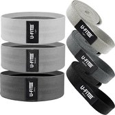 U Fit One® 6 Delige Resistance Band Set - Zwart Weerstandsbanden set - Fitness elastiek set - Elastieken - Weerstandsband - Fysiotherapie -Yogaband - Pilatesband - Yoga - Pilates