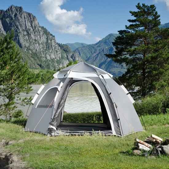 Tent Nybro automatisch 240x205x140 cm grijs
