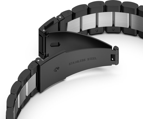 Strap-it Redmi Watch 2 Lite Bracelet Acier - Noir/Argent