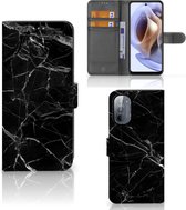 Coque de téléphone Motorola Moto G31 | G41 Wallet Book Case cadeau Vaderdag marbre Zwart