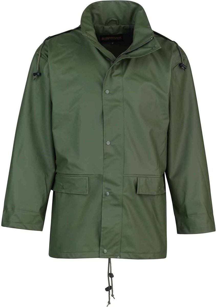 STØRVIK Uppsala PU Regenjas Heren & Dames - Werkjas - Maat 2XL - Olijfgroen