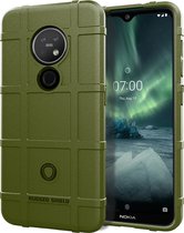 Nokia 7.2 Hoesje - Mobigear - Rugged Shield Serie - TPU Backcover - Groen - Hoesje Geschikt Voor Nokia 7.2