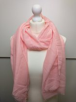 Lange dames sjaal Annelie effen roze