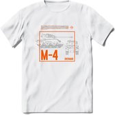 M4 Sherman leger T-Shirt | Unisex Army Tank Kleding | Dames / Heren Tanks ww2 shirt | Blueprint | Grappig bouwpakket Cadeau - Wit - L