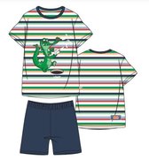 Woody pyjama jongens/heren - multicolor gestreept - krokodil - 221-1-PSS-S/910 - maat S