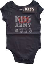 Kiss - Army Baby romper - 0-3 maanden - Zwart
