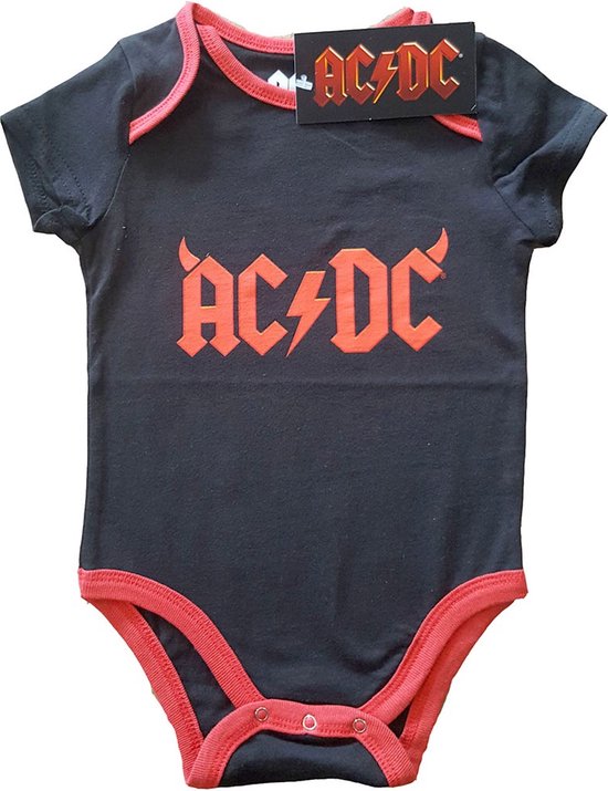 AC/DC - Horns Baby romper - 6-9 maanden - Zwart