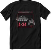 A34 Comet leger T-Shirt | Unisex Army Tank Kleding | Dames / Heren Tanks ww2 shirt | Blueprint | Grappig bouwpakket Cadeau - Zwart - 3XL