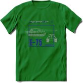 E75 leger T-Shirt | Unisex Army Tank Kleding | Dames / Heren Tanks ww2 shirt | Blueprint | Grappig bouwpakket Cadeau - Donker Groen - XL