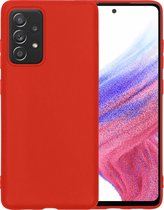 Samsung Galaxy A53 Hoesje Siliconen Case Cover - Samsung A53 Hoesje Cover Hoes Siliconen - Rood