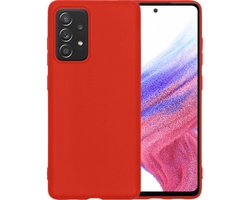 Hoesje - Geschikt voor Samsung Galaxy A53 - Sterk & Shockproof - Siliconen Case - Hoes Cover - Telefoonhoes - Rood
