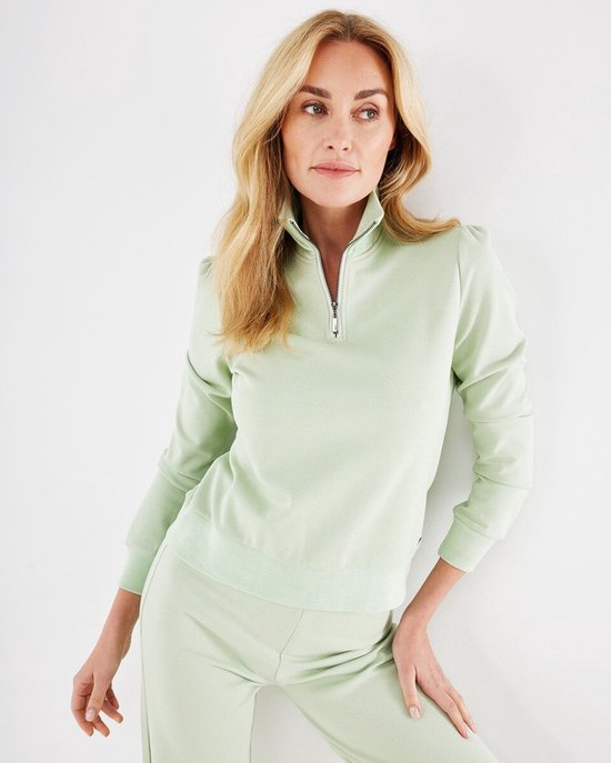 Mexx Zip Collar Sweat - Vert Menthe - Femme - Taille M - Sweat