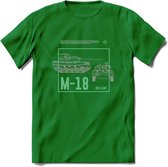 M18 Hellcat leger T-Shirt | Unisex Army Tank Kleding | Dames / Heren Tanks ww2 shirt | Blueprint | Grappig bouwpakket Cadeau - Donker Groen - XL