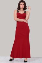 HASVEL-Rood Maxi jurk Dames - Maat L-Galajurk-Avondjurk-HASVEL-Red Maxi Dress Women - Size L-Prom Dress-Evening Dress