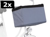 2x - FIETSMAND STUUR GRIJS 38X25X25CM