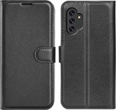 Samsung Galaxy A13 (4G) Hoesje - MobyDefend Kunstleren Wallet Book Case - Zwart - GSM Hoesje - Telefoonhoesje Geschikt Voor Samsung Galaxy A13 (4G)