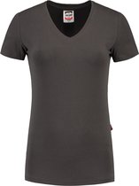 Tricorp Dames T-shirt V-hals 190 grams - Casual - 101008 -  Donkergrijs - maat L