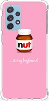 Silicone Hoesje Geschikt voor Geschikt voor Samsung Galaxy A73 Telefoonhoesje met doorzichtige rand Nut Boyfriend