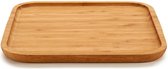 Bamboe houten broodplank/serveerplank vierkant 25 cm - Dienbladen van hout