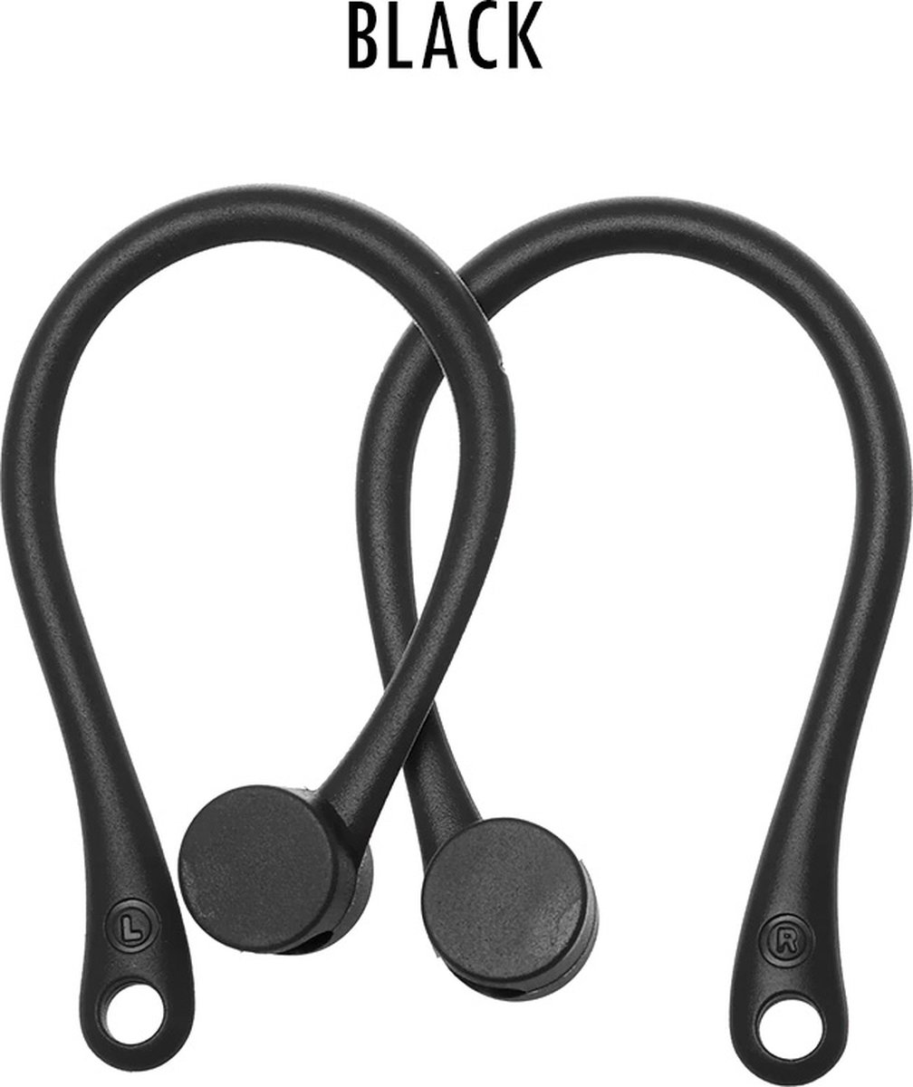 DW4Trading Airpod oorhaakjes - anti lost earhook - set van 2 stuks - siliconen zwart