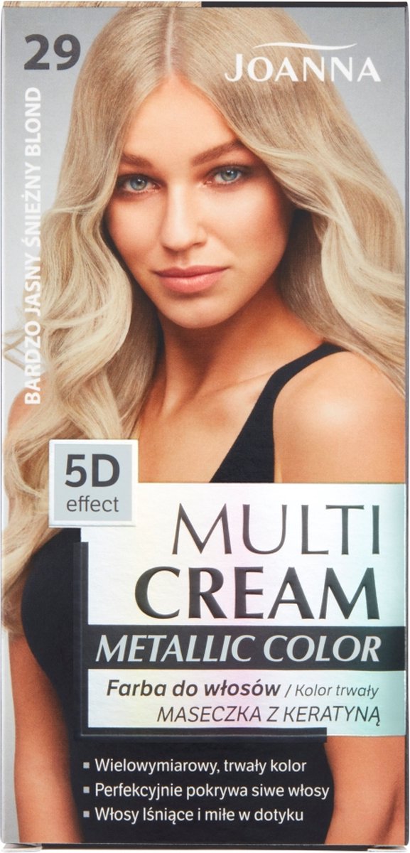 Joanna - Multi Cream Metallic Color 5D Effect Hair Dye 29 Very Bright Snowy Blond
