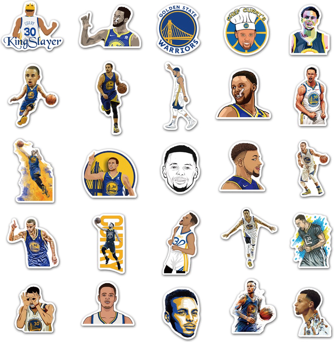 Steph Curry Stickers - Nba Basketball - Golden State Warriors - set 50 ...