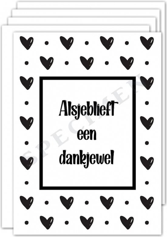 Cadeau kaartjes alsjeblieft dankjewel A7 - 50 stuks 10.5x7.4cm | excl. envelop | Bedankt | Groothandel