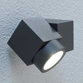 Lucande - LED wandlamp buiten - 3 lichts - aluminium - H: 10.2 cm - grafietgrijs - Inclusief lichtbronnen