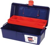 gereedschapskoffer 31 cm polypropyleen blauw/rood 2-delig