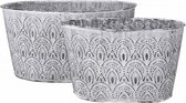 Pot ovaal 26 x 13 cm wit 2-delig