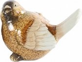 kerstfiguur Vogel Gizmo 11,5 cm polysteen bruin