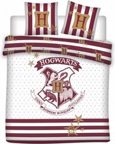 dekbedovertrek Hogwarts 240 x 220 cm wit/rood