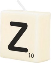 kaars Scrabble letter Z wax 2 x 4 cm zwart/wit