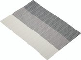placemat 30 x 45 cm PVC/polyester wit/grijs