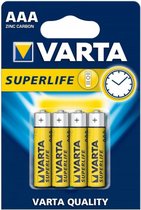 batterijen AAA Superlife R03 1,5V zink-carbon 4 stuks