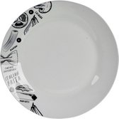 dinerbord Pasta 24,4 cm porselein wit/zwart