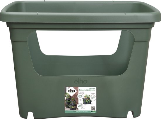 Elho Green Basics Stack & Grow 50 - Plantenbak voor Buitenkweken En Oogsten - Ø 50,9 x H 35,7 - Groen/Blad Groen