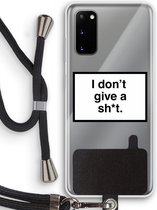 Case Company® - Samsung Galaxy S20 hoesje met Koord - Don't give a shit - Telefoonhoesje met Zwart Koord - Bescherming aan alle Kanten en Over de Schermrand