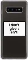Case Company® - Samsung Galaxy S10 4G hoesje - Don't give a shit - Soft Cover Telefoonhoesje - Bescherming aan alle Kanten en Schermrand
