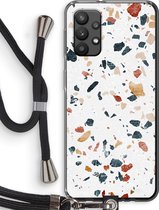 Case Company® - Samsung Galaxy A32 4G hoesje met Koord - Terrazzo N°4 - Telefoonhoesje met Zwart Koord - Bescherming aan alle Kanten en Over de Schermrand