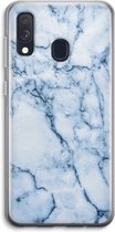 Case Company® - Samsung Galaxy A40 hoesje - Blauw marmer - Soft Cover Telefoonhoesje - Bescherming aan alle Kanten en Schermrand