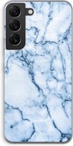 Case Company® - Samsung Galaxy S22 hoesje - Blauw marmer - Soft Cover Telefoonhoesje - Bescherming aan alle Kanten en Schermrand